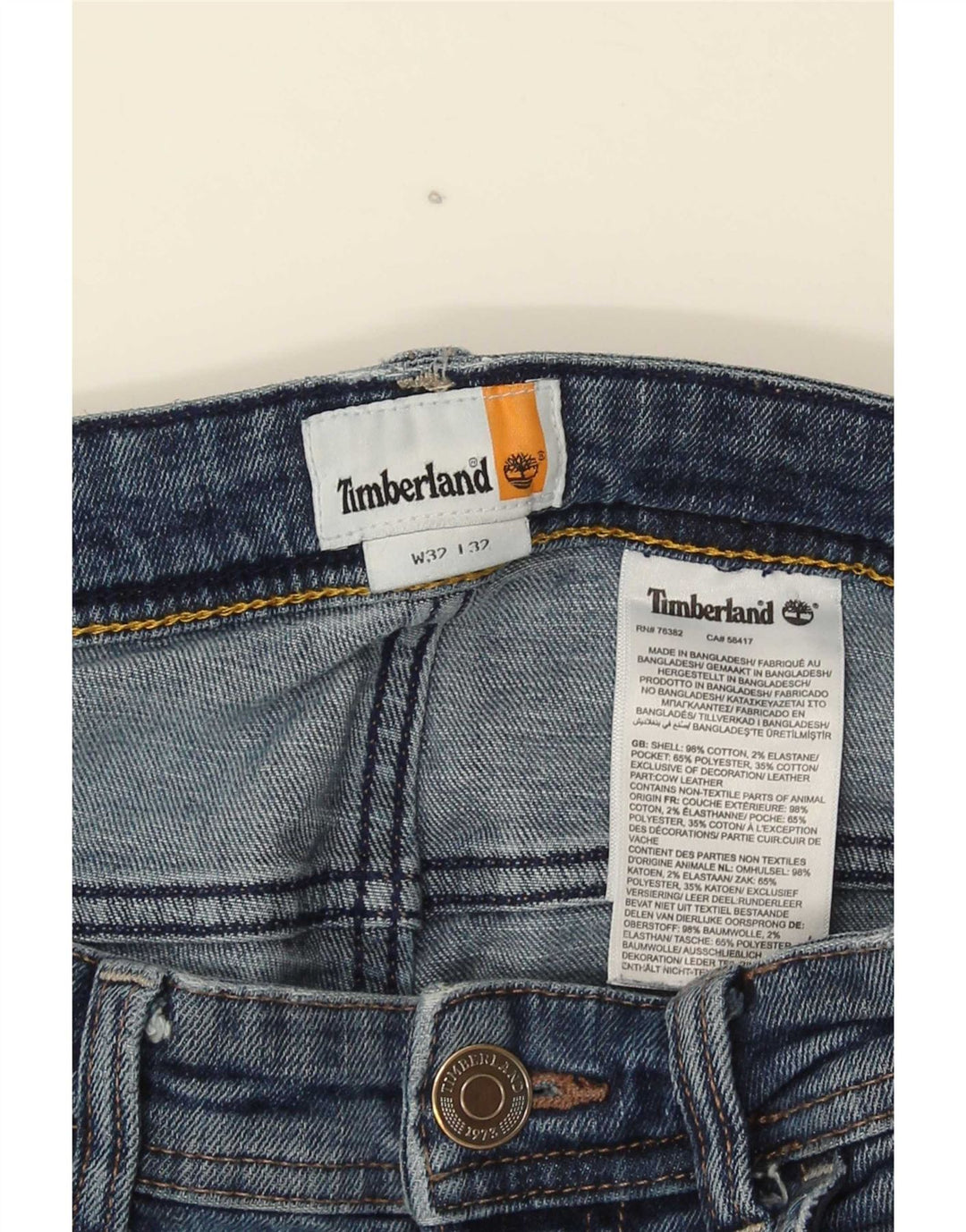Джинсы Timberland для мужчин, узкие, W32 L32, синие, хлопок