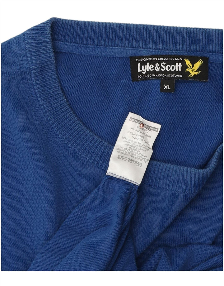 Мужской джемпер с круглым вырезом LYLE & SCOTT XL, синий хлопок