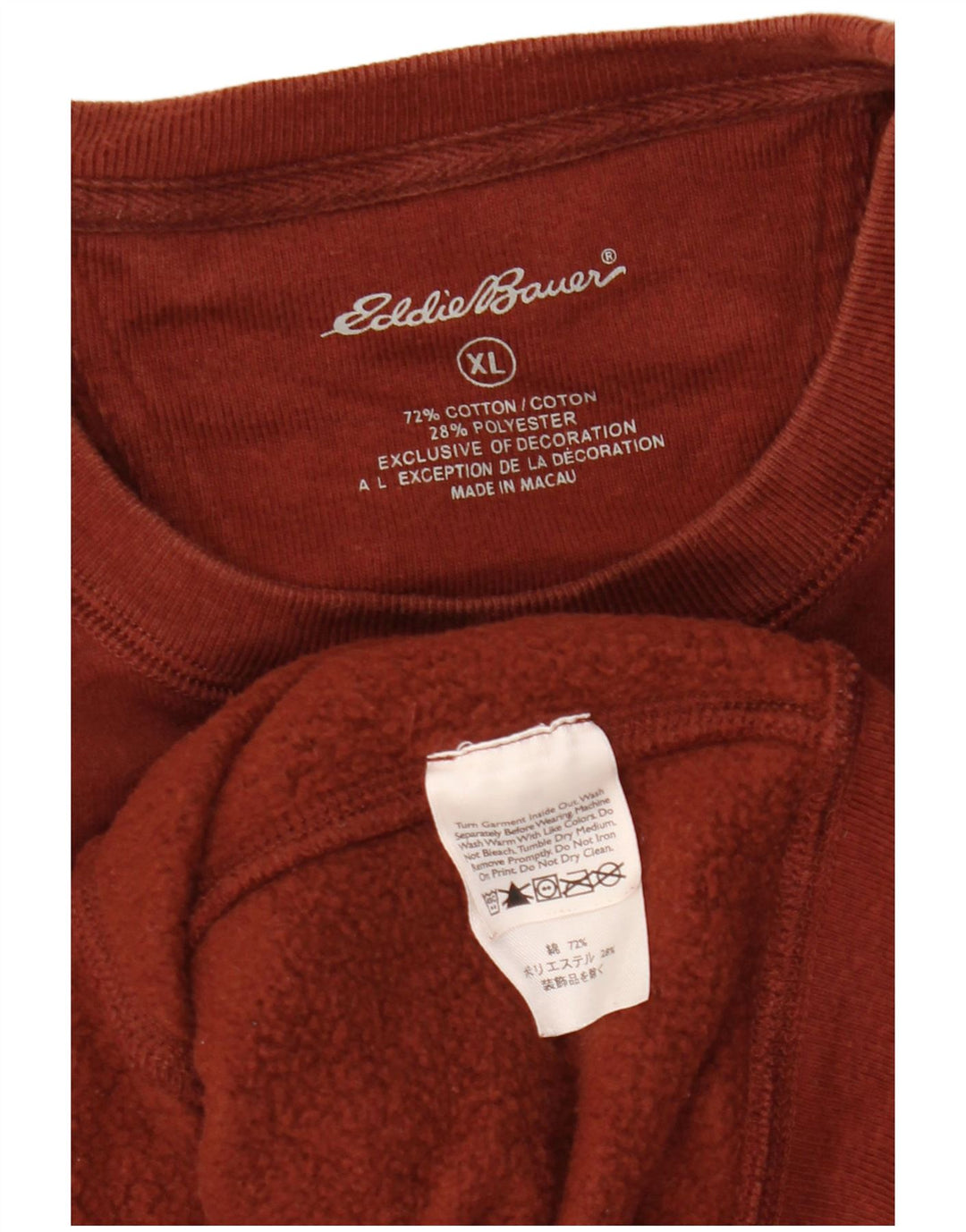 Мужской свитшот с рисунком EDDIE BAUER, XL, коричневый, хлопок
