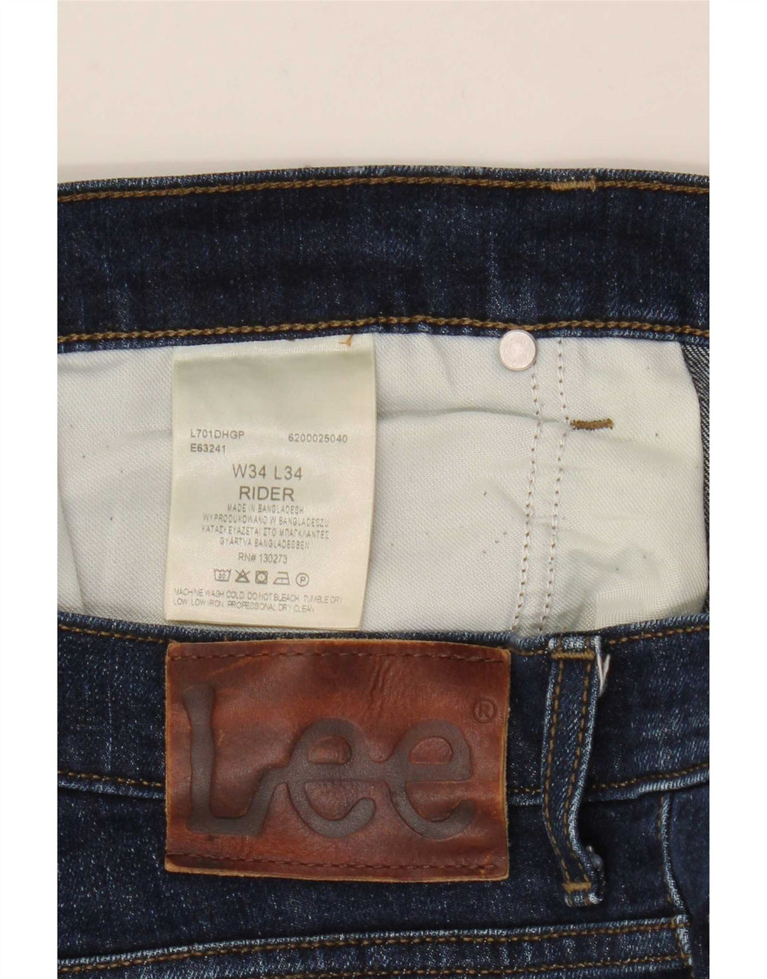 Мужские джинсы Lee Rider Slim W34 L34, синий хлопок