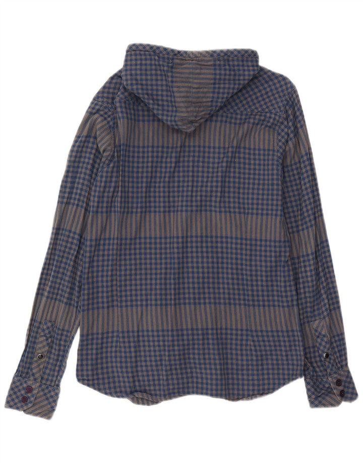 Мужская фланелевая рубашка Quiksilver Lumberjack, маленькая синяя хлопковая клетка в мелкую клетку