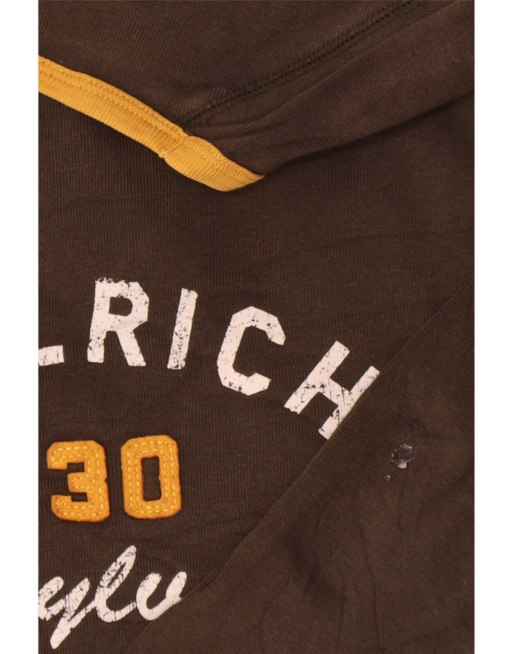 Мужской топ с рисунком Woolrich, длинный рукав, коричневый хлопок, 2XL