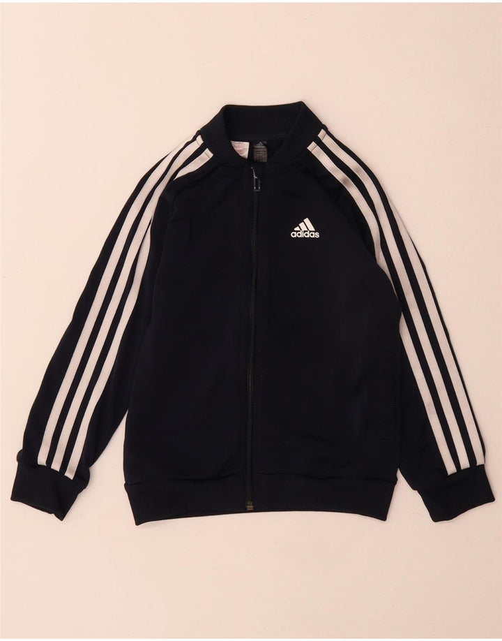 Спортивный костюм Adidas для мальчиков, верхняя куртка 6–7 лет, темно-синий полиэстер