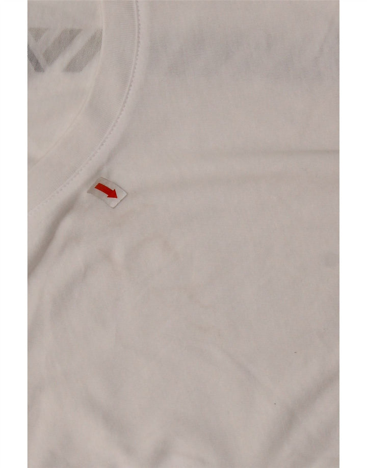 Женская укороченная футболка с рисунком NEW BALANCE, топ UK 10, маленький белый хлопок