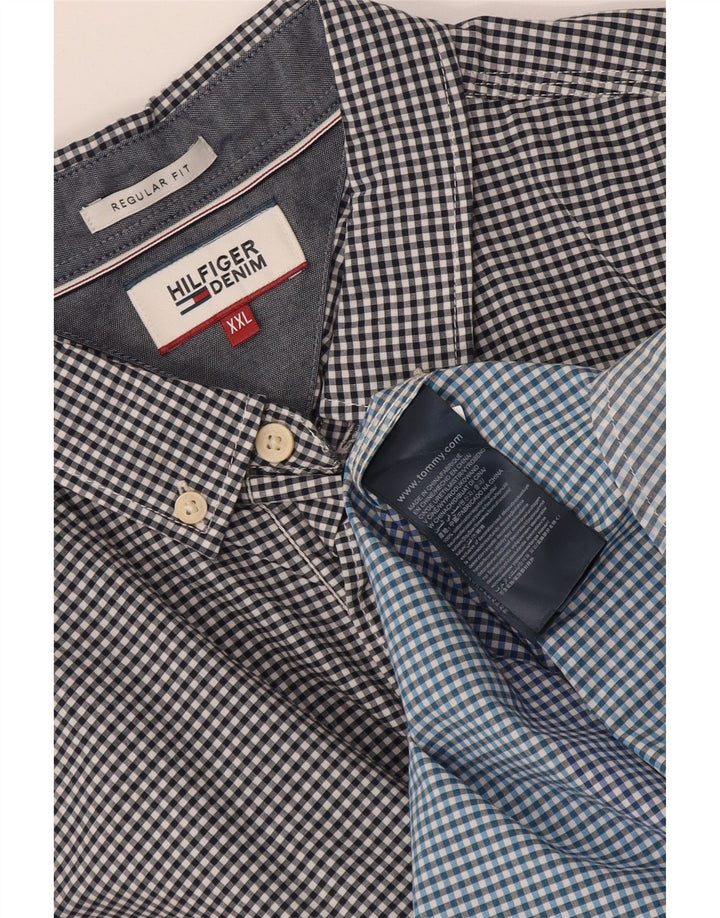 Мужская рубашка обычного кроя Tommy Hilfiger 2XL, разноцветный хлопок в мелкую клетку