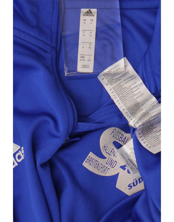 Мужской пуловер с воротником на молнии ADIDAS Aeroready, спортивный костюм, топ XL, синий