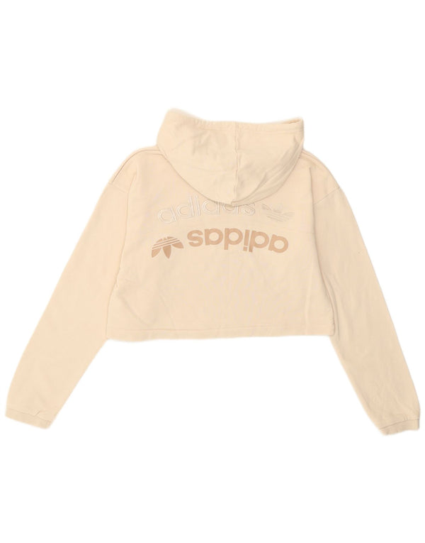 Женский укороченный джемпер с капюшоном Adidas Oversized UK 6 XS Off White Cotton