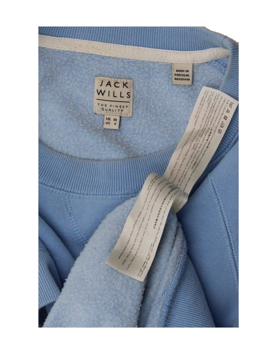 JACK WILLS Womens Oversized Sweatshirt Jumper UK 10 Small Blue Cotton Vintage Jack Wills and Second-Hand Jack Wills from Messina Hembry 