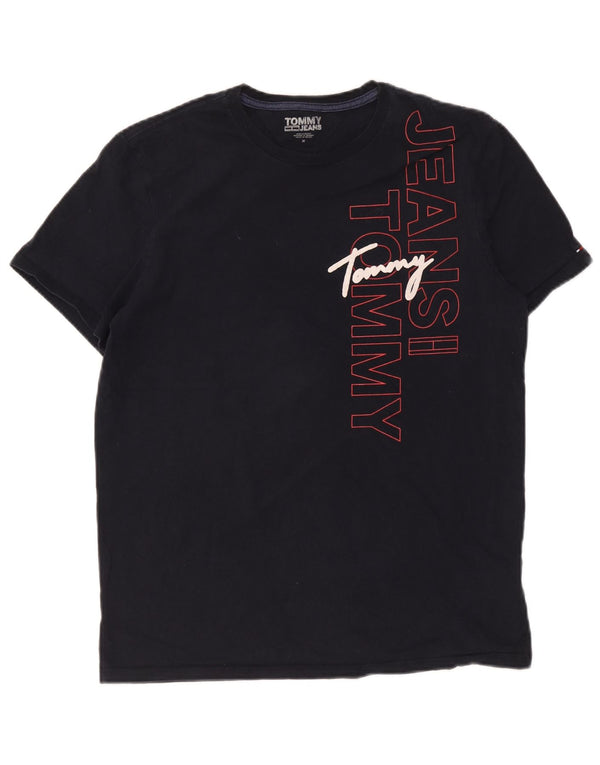 Tommy Hilfiger Мужская футболка с рисунком Топ среднего размера, темно-синий, хлопок