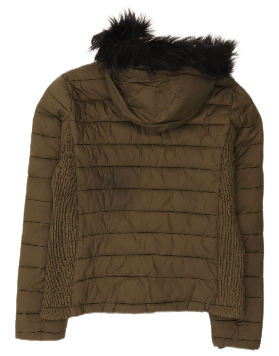 Женская утепленная куртка Superdry с капюшоном UK 14, средний хаки, нейлон