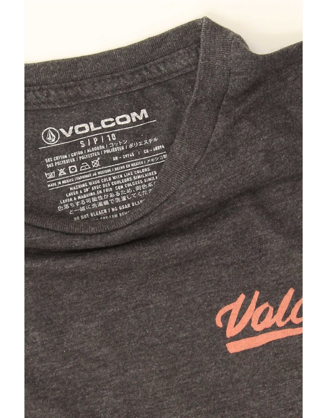 Volcom Мужская футболка с рисунком, маленький серый хлопок