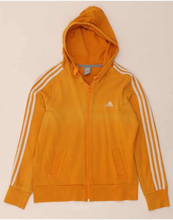 Женский свитер с капюшоном на молнии Adidas UK 16, большой оранжевый