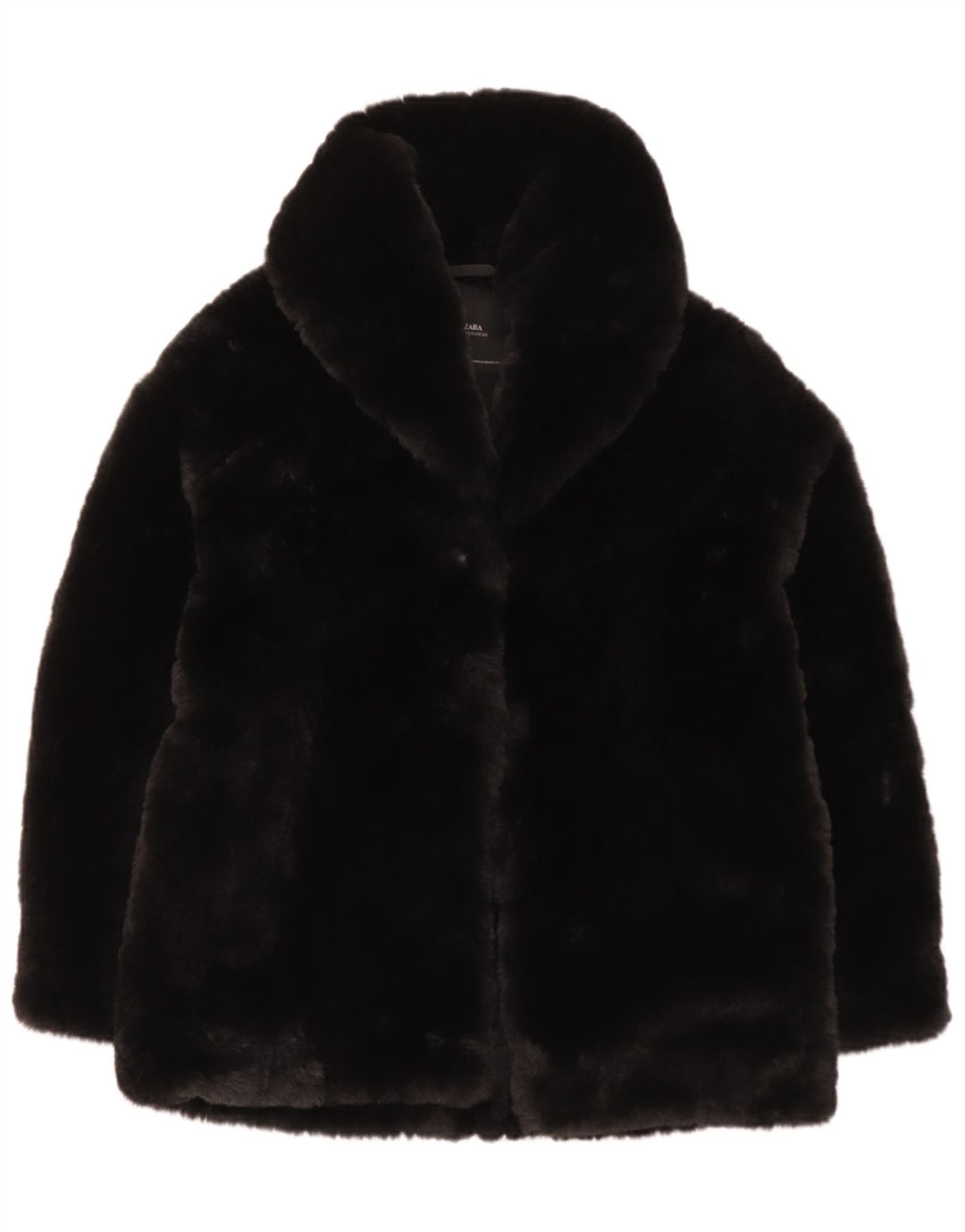Женская куртка из искусственного меха Zara UK 6 XS, черный полиэстер