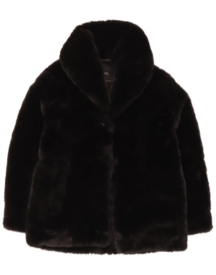 Женская куртка из искусственного меха Zara UK 6 XS, черный полиэстер