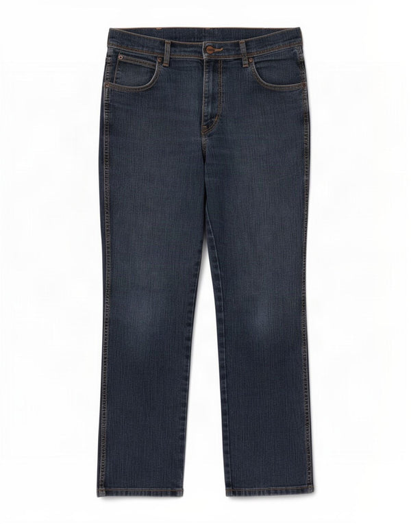 Мужские прямые джинсы Wrangler стандартного кроя W34 L30 темно-синие, хлопок