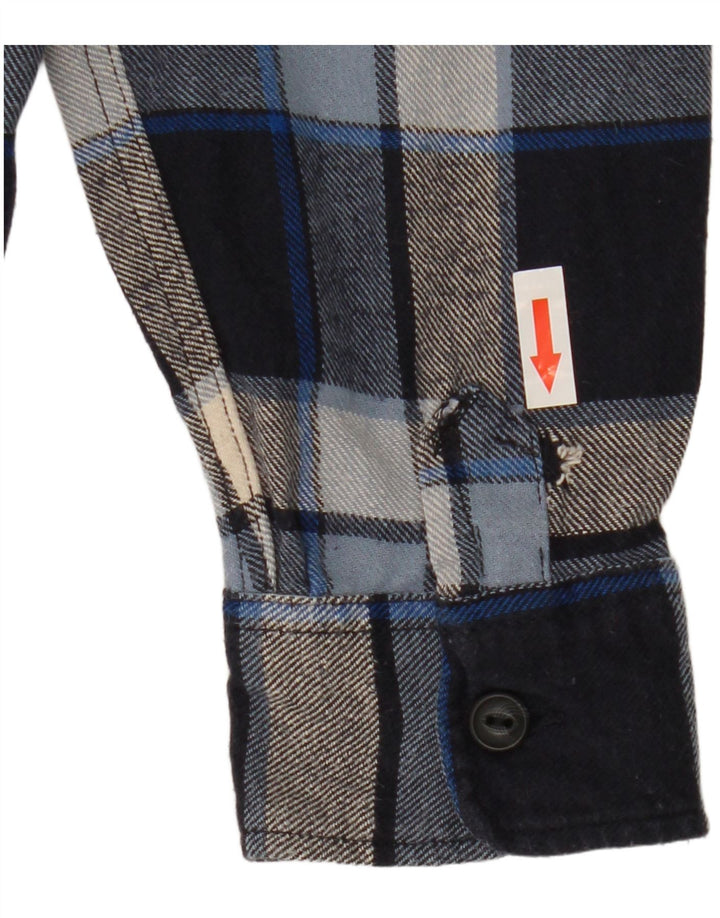 Мужская фланелевая рубашка Gap XS, синяя хлопковая клетка в клетку