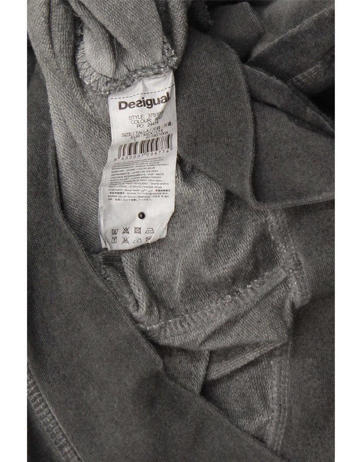 Мужской джемпер с капюшоном Desigual, серый, хлопковый, на пуговицах