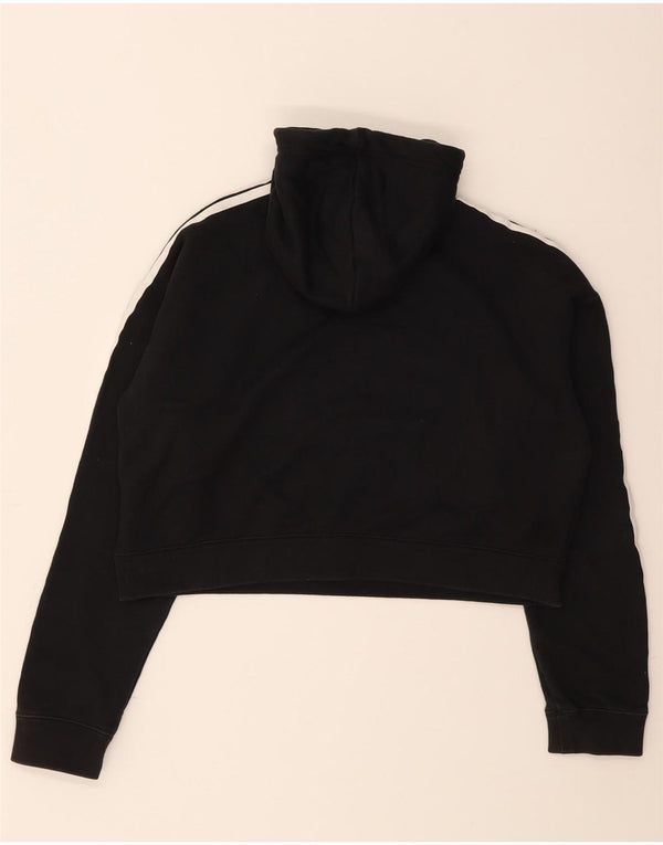 Женский укороченный джемпер с капюшоном Adidas Oversized UK 8, маленький, черный, хлопок