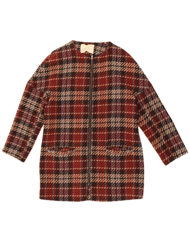 Женское пальто Esprit UK 12, средний бордовый в клетку