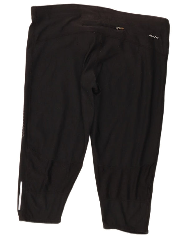 Женские капри Nike Dri Fit XL, черные спортивные леггинсы из полиэстера