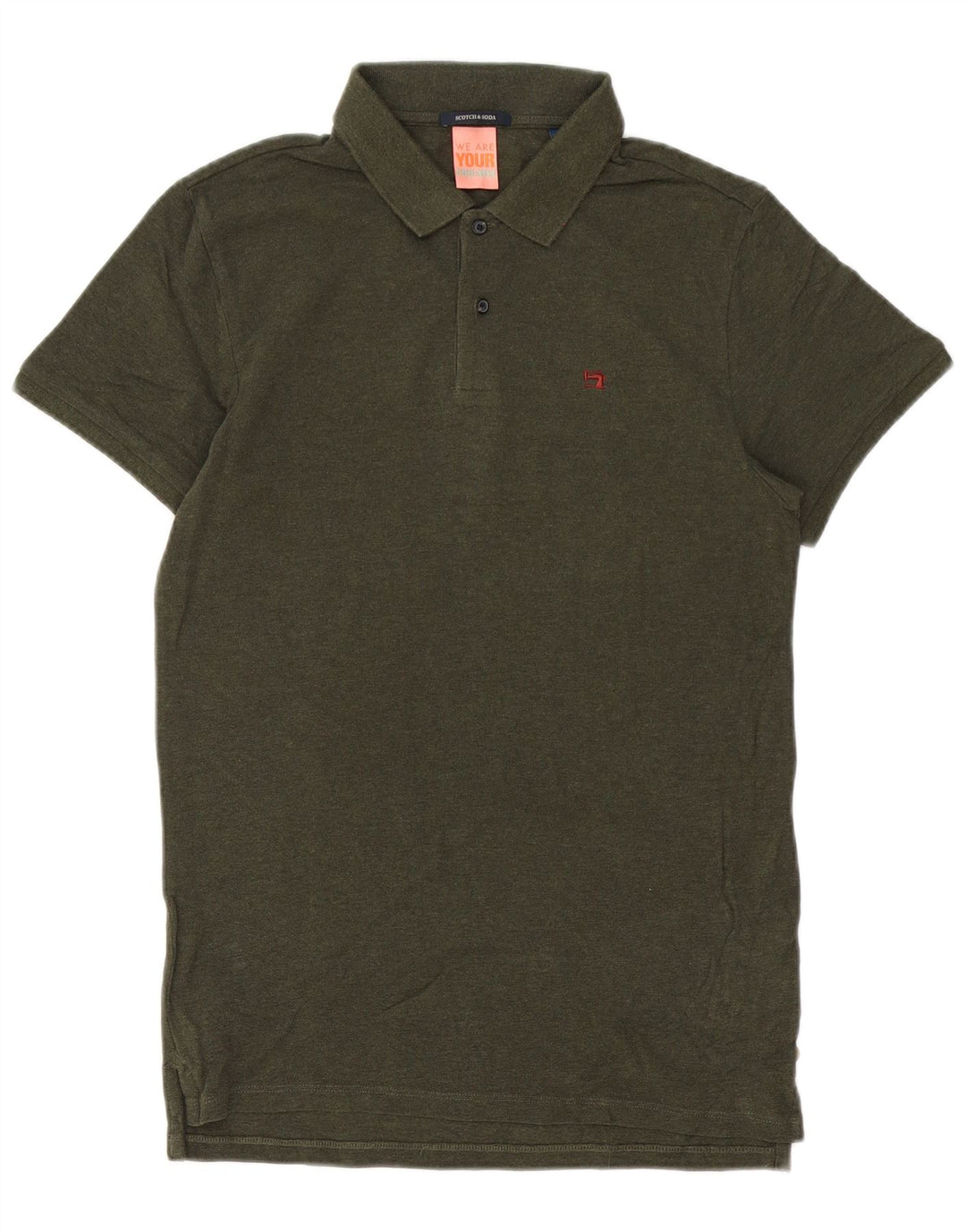 Мужская рубашка-поло Scotch & Soda из хлопка среднего зеленого цвета