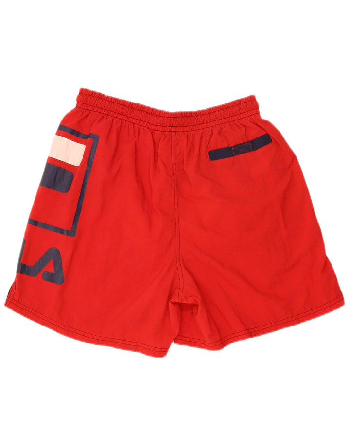 Fila Мужские спортивные шорты с рисунком, нейлон среднего красного цвета