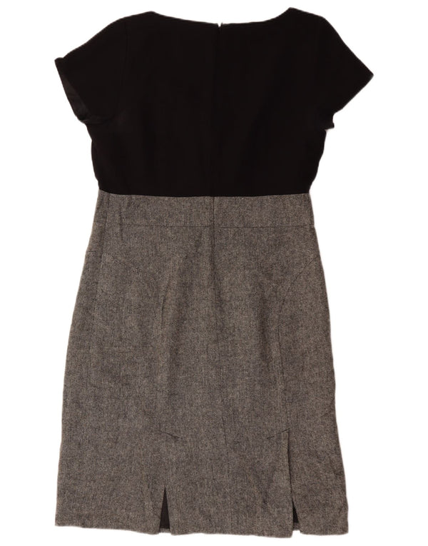 Женское платье-футляр Laura Ashley UK 14, большой черный полиэстер с цветными блоками