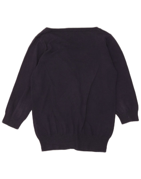 Женский кардиган с рукавом 3/4 Zara UK 12, средний темно-синий хлопковый свитер