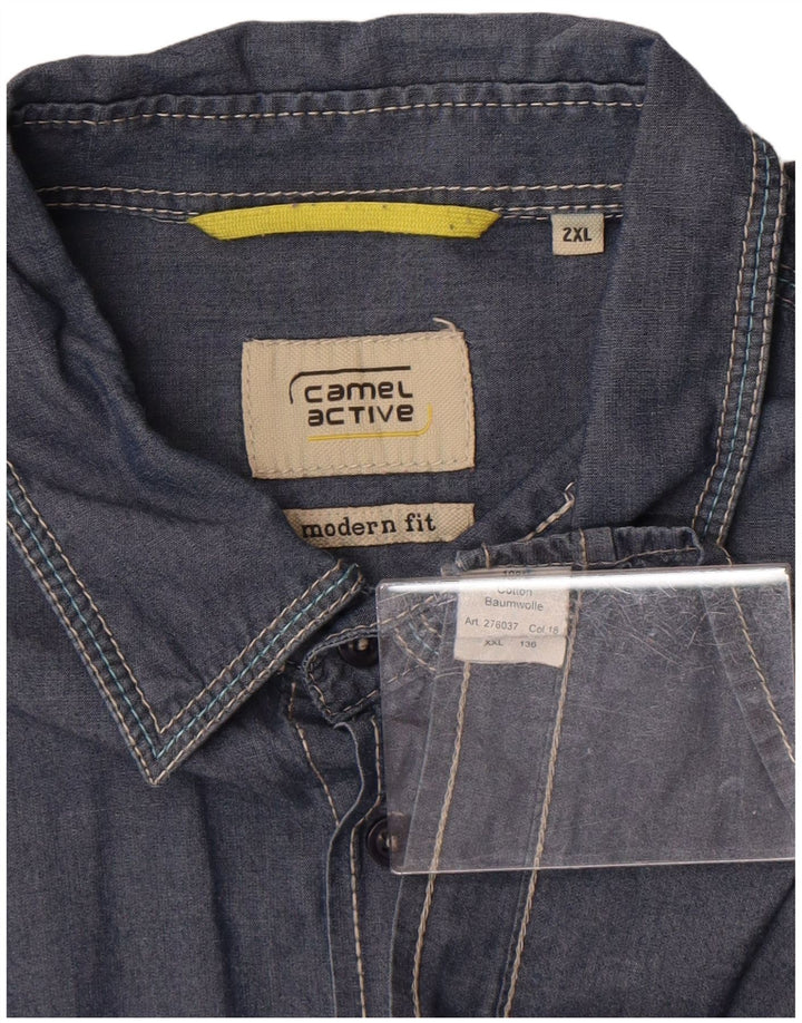 Мужская рубашка современного кроя Camel Active 2XL, темно-синяя, хлопок