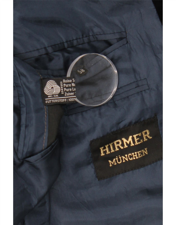 Винтажный женский удлиненный пиджак UK 14, средний темно-синий с цветными блоками