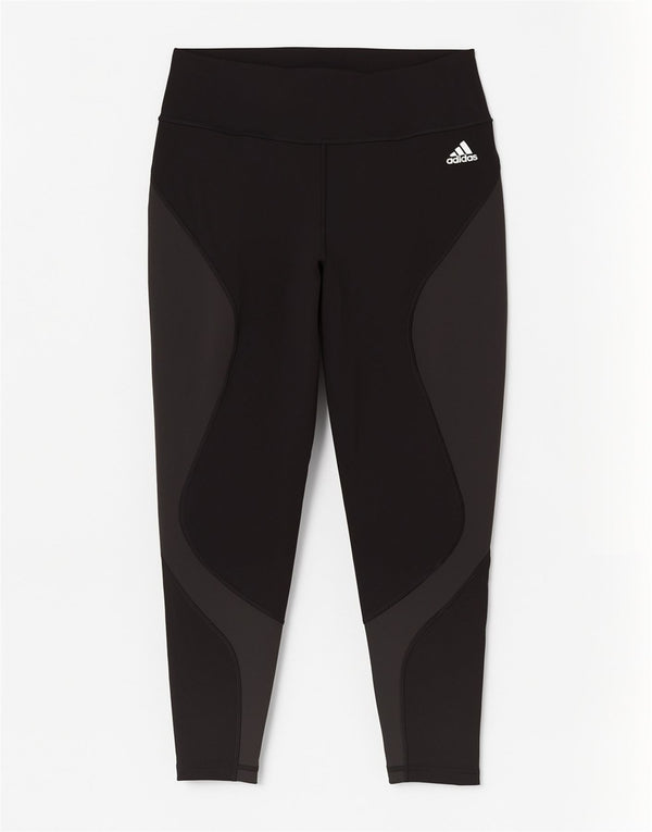 Женские леггинсы Adidas Aeroready UK 20/22 XL, черные, спортивные с цветными блоками