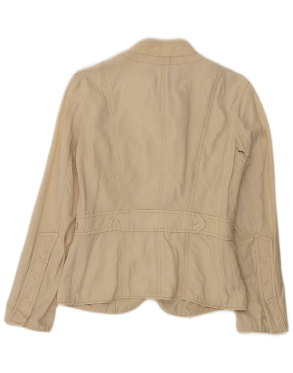 Женская куртка Zara UK 12, средний цвет, бежевый хлопок