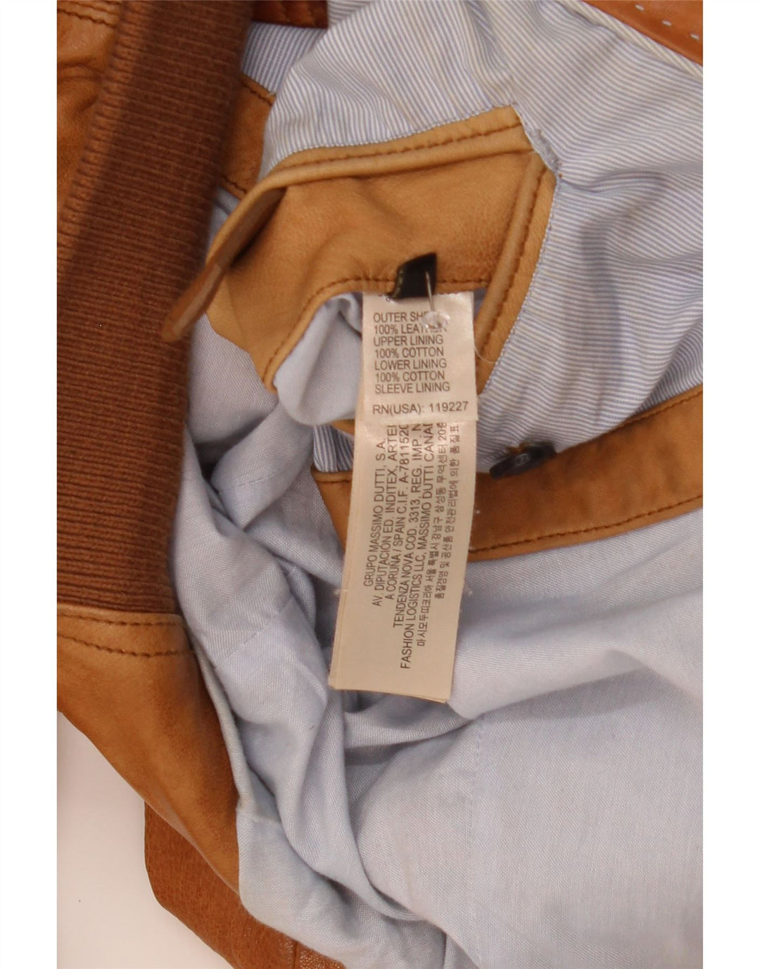 Мужская кожаная куртка Massimo Dutti UK 40, большая коричневая кожа