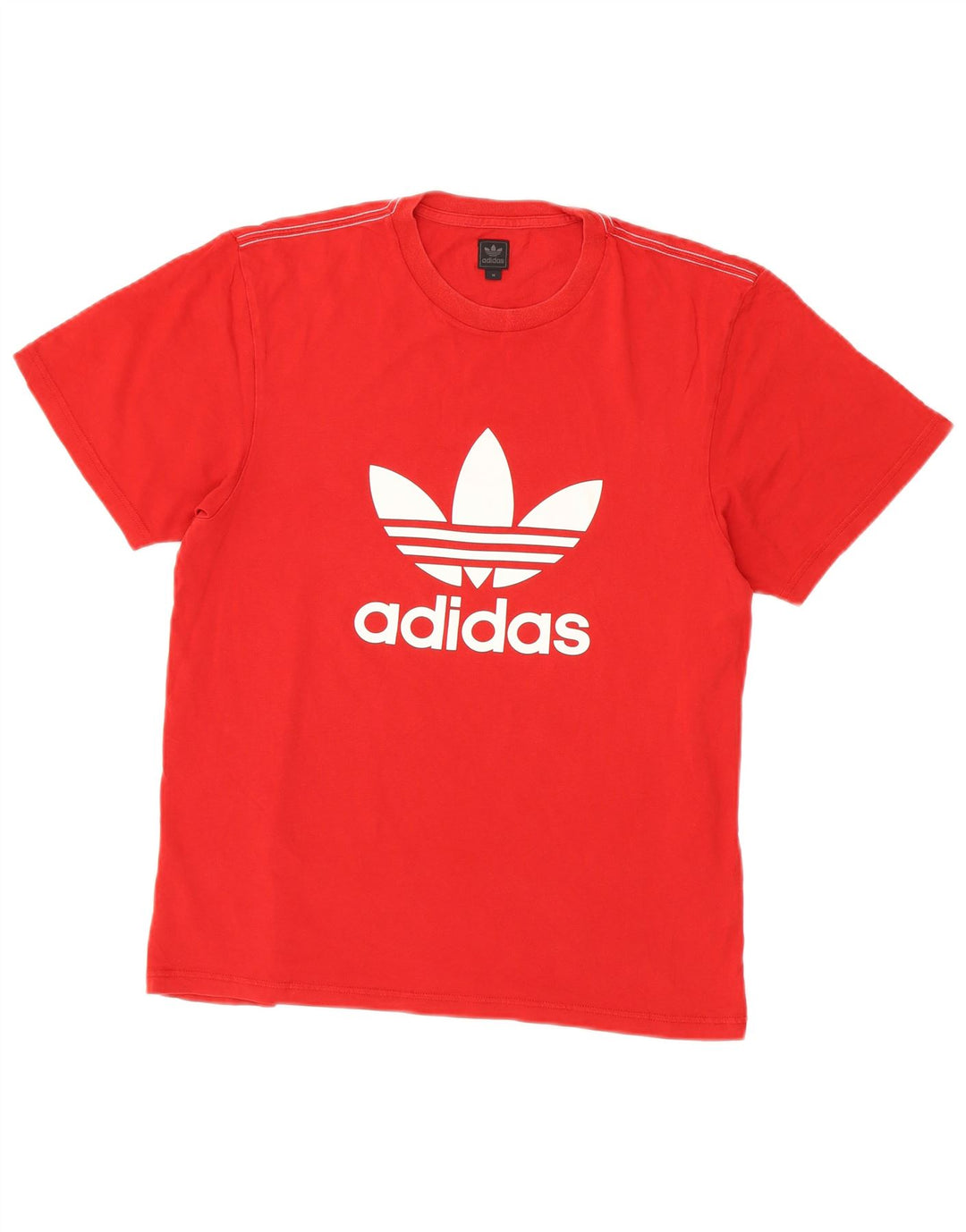 Мужская футболка Adidas с рисунком из хлопка среднего красного цвета