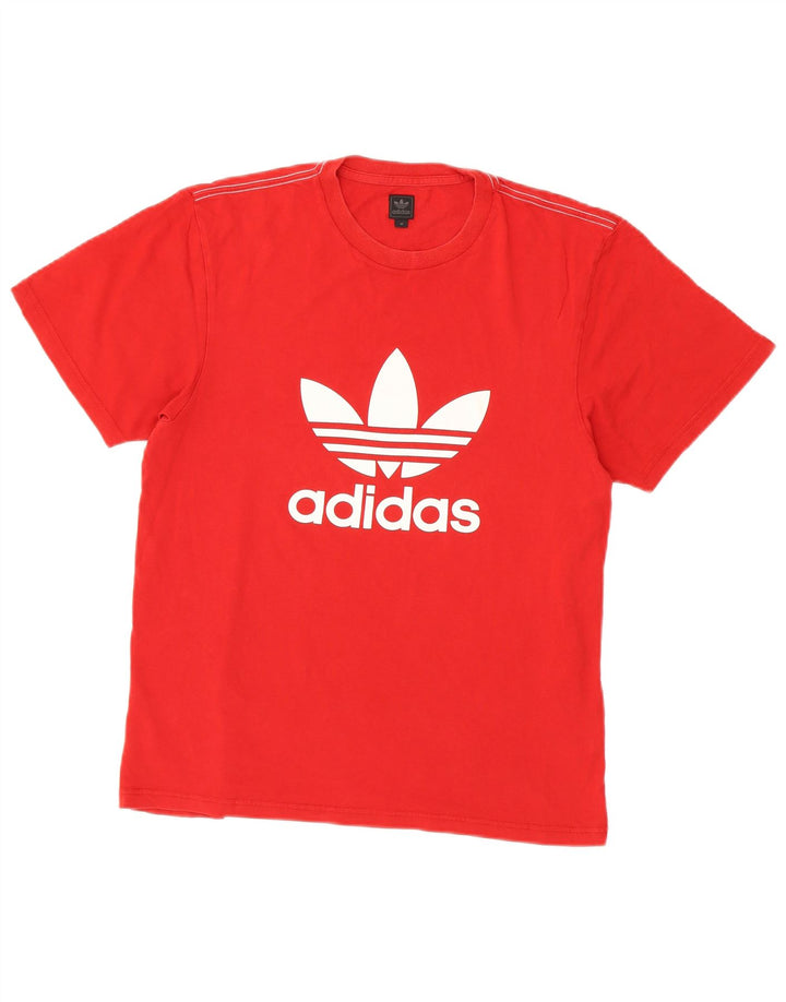 Мужская футболка Adidas с рисунком из хлопка среднего красного цвета