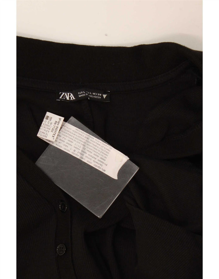 Женский комбинезон Zara UK 14, большой размер, черный хлопок