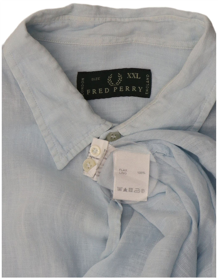 Мужская рубашка Fred Perry 2XL, синяя льняная