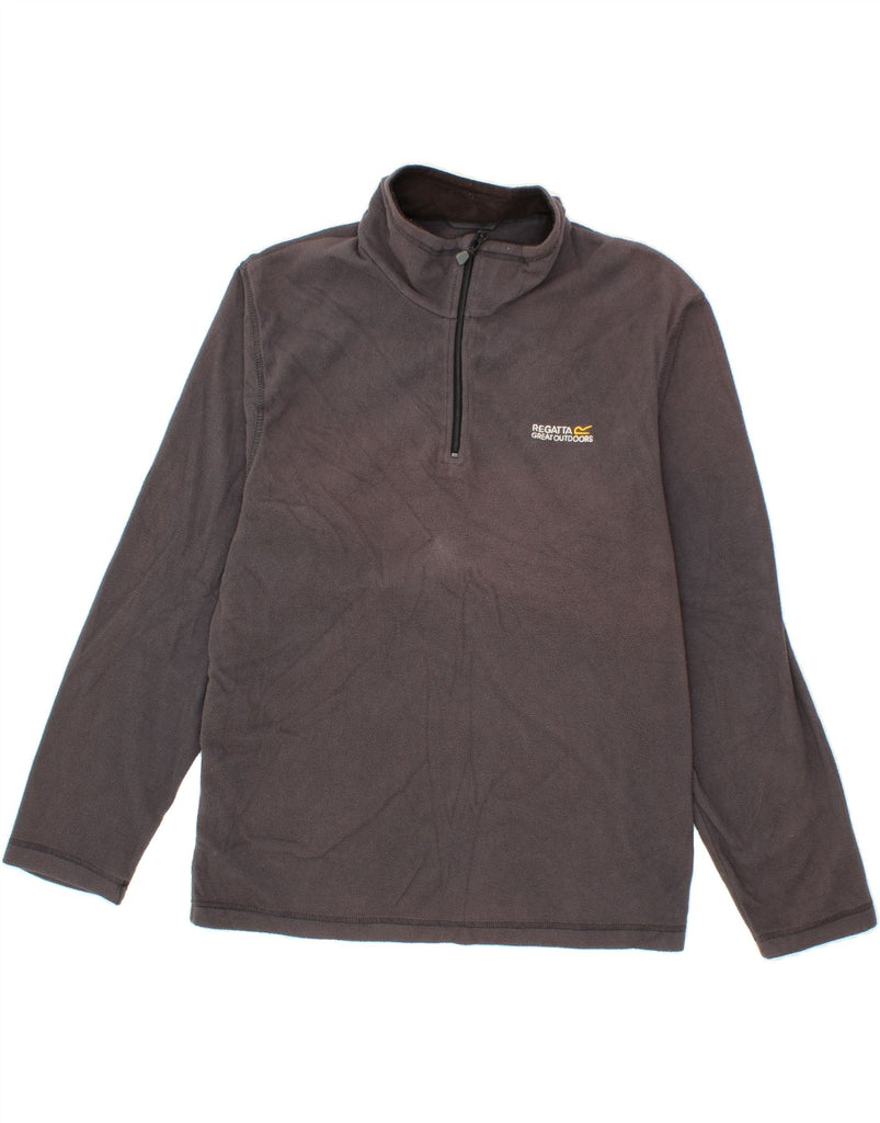 REGATTA Mens Zip Neck Fleece Jumper Medium Grey Polyester Vintage Regatta and Second-Hand Regatta from Messina Hembry 