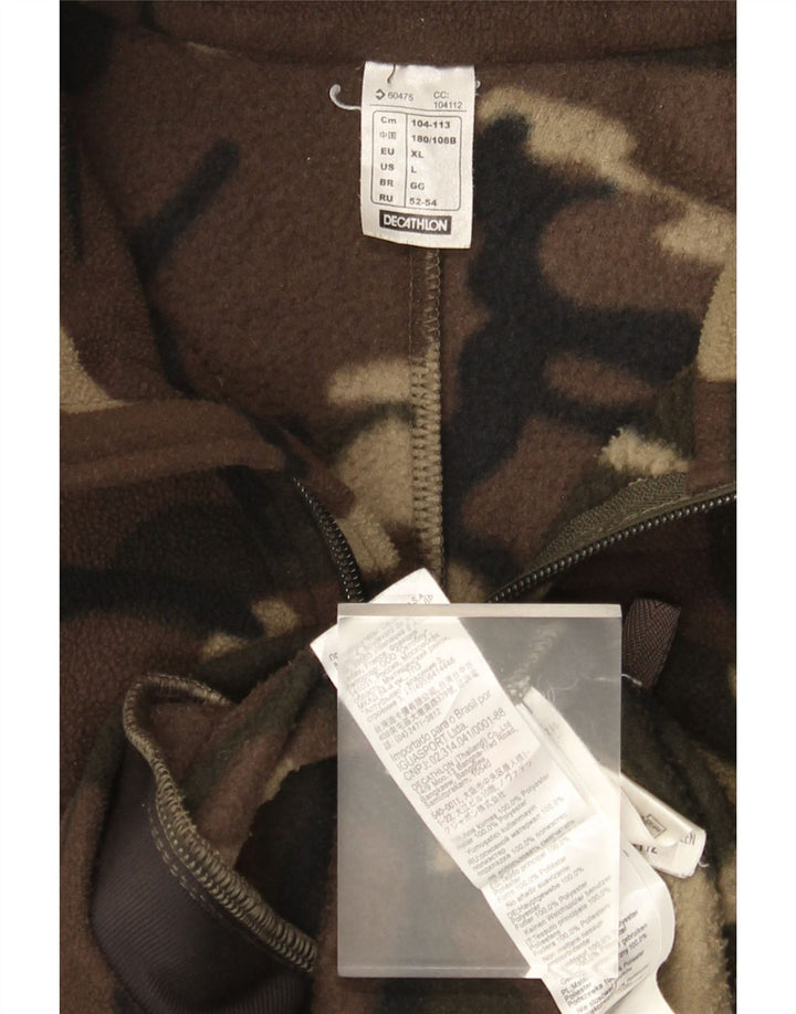 Мужская флисовая куртка Decathlon UK 40, большая, коричневая, камуфляжный полиэстер
