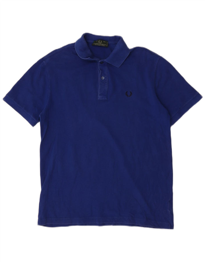 Мужская рубашка-поло Fred Perry среднего размера, темно-синяя, хлопок