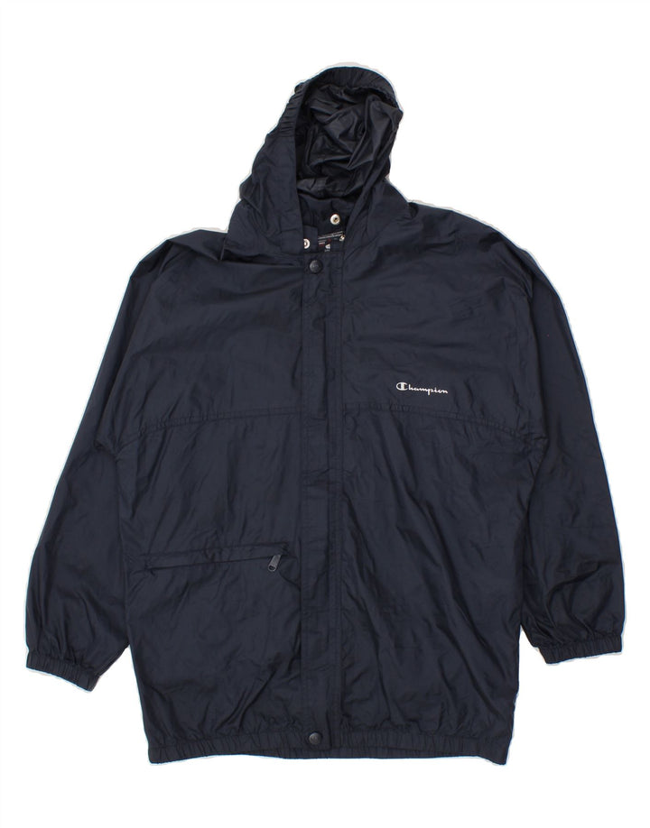 CHAMPION Boys Hooded Raincoat 11-12 Years Large  Navy Blue Polyamide Vintage Champion and Second-Hand Champion from Messina Hembry 