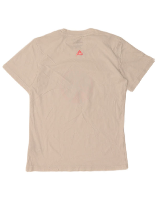 Женская футболка с рисунком Adidas Top UK 10, маленькая, белый хлопок