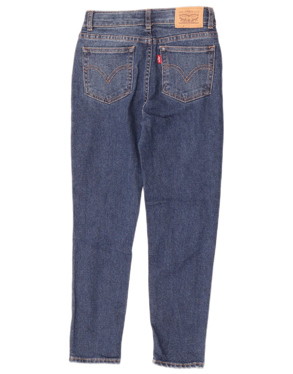 Джинсы Levi's Mini Mom с рваными зауженными краями для девочек 7–8 лет W22 L22, синие