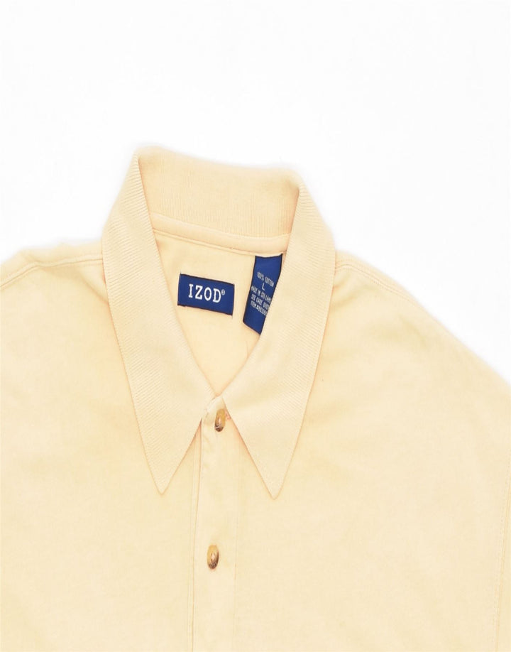IZOD Mens Oversized Polo Shirt Large Yellow Cotton | Vintage | Thrift | Second-Hand | Used Clothing | Messina Hembry 