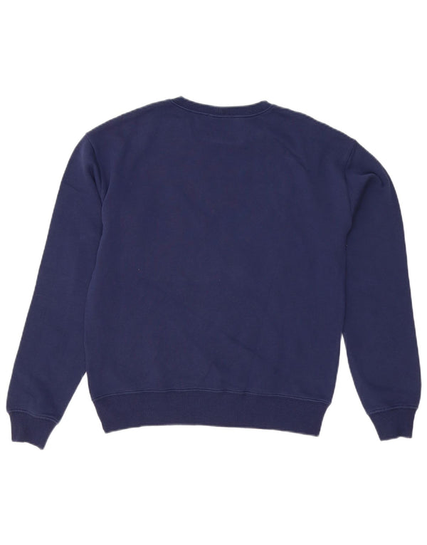 Свитшот Benetton для девочек с рисунком, 13-14 лет, 3XL, темно-синий, хлопок