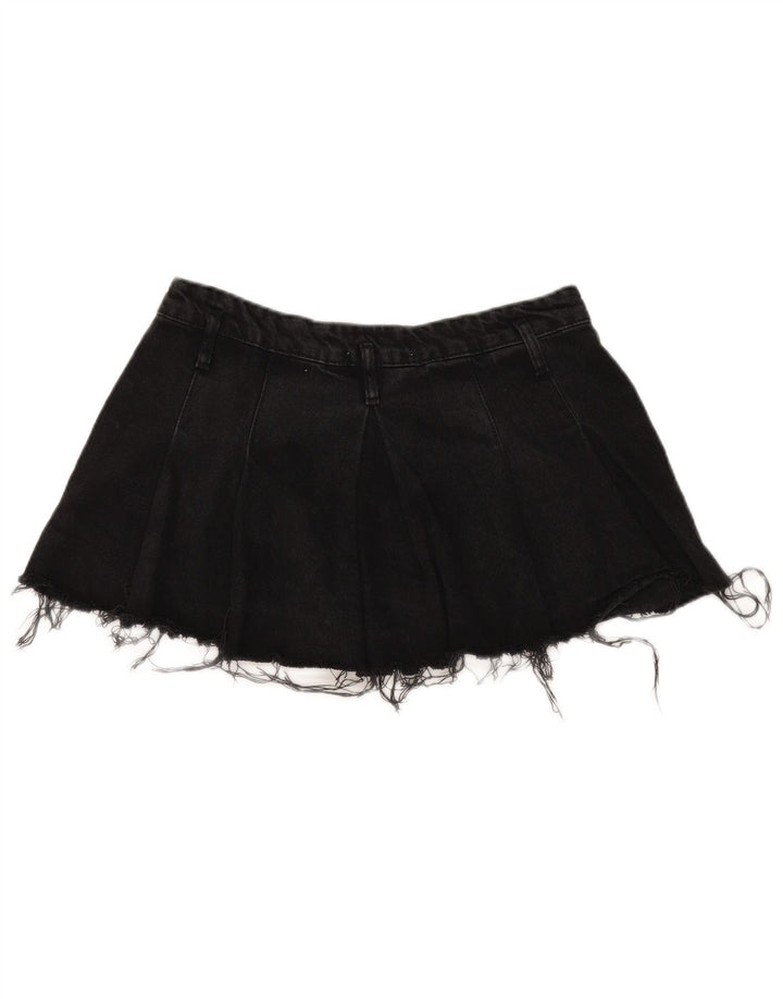 Женская мини-юбка джинсовая Zara Medium W32, черный хлопок