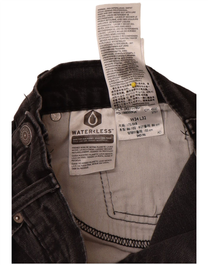Мужские джинсы Levi's 511 с потертостями W34 L32, черный хлопок