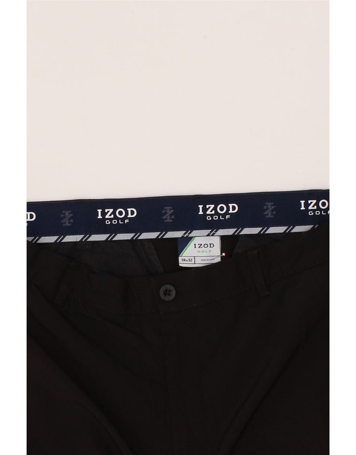 IZOD Mens Golf Straight Chino Trousers W38 L32 Black Polyester Vintage Izod and Second-Hand Izod from Messina Hembry 