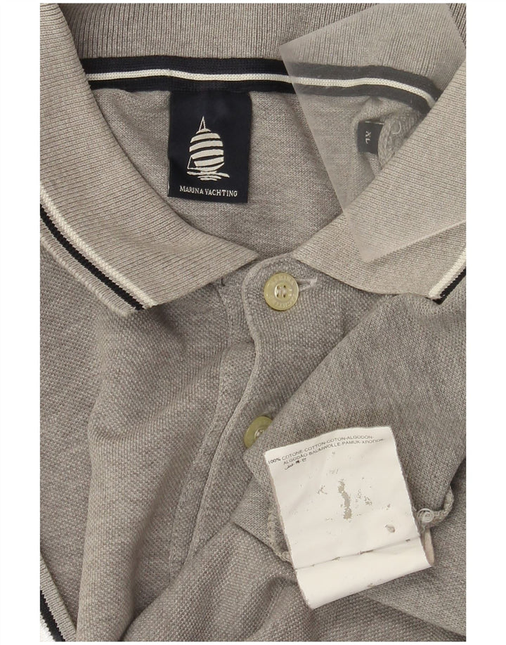 Мужская рубашка-поло Marina Yachting XL, серая, хлопковая в крапинку