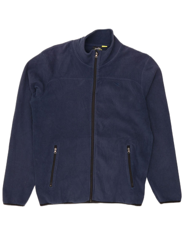 Мужская флисовая куртка DIADORA UK 40, большая, темно-синяя